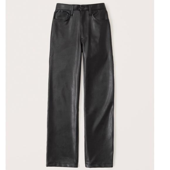 Abercrombie & Fitch Vegan Leather 90s Relaxed Pant (23W) - Picture 1 of 11